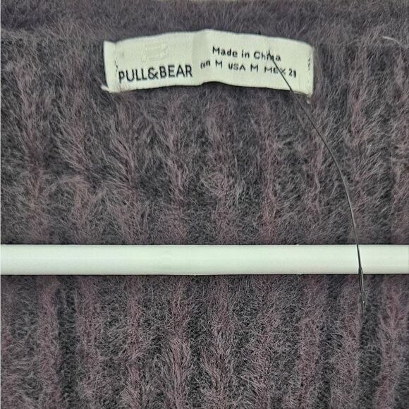 Pull & Bear fuzzy ribbed cropped cardigan - Picture 2 of 2